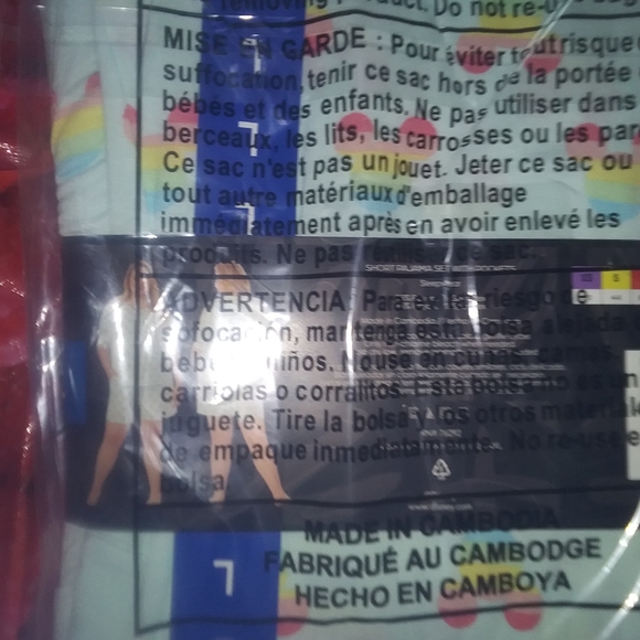 Disney pajama shorts set with pockets size large new - Picture 11 of 12